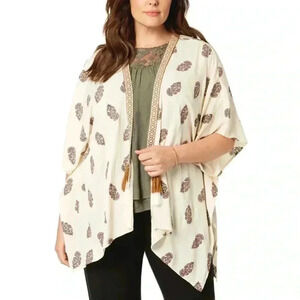 Style & Co. Printed Open-Front Kimono